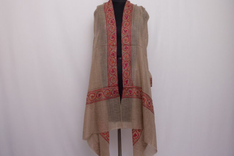 dark beige pashmina sozni stole 2