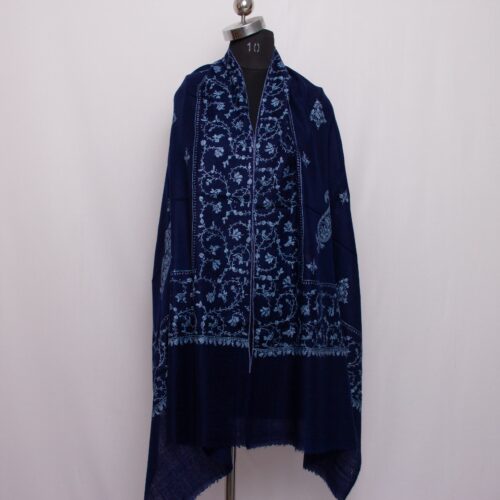 dark blue pashmina sozni stole 2