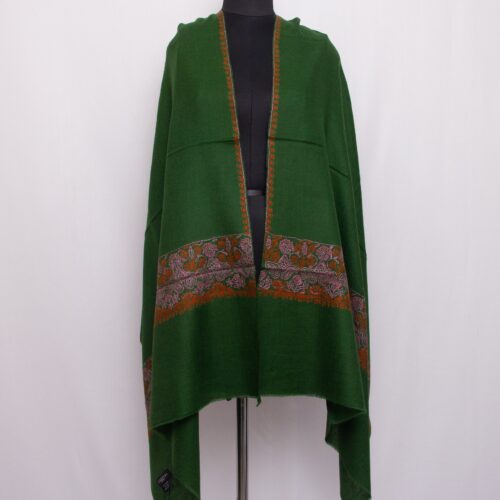 dark green pashmina sozni stole 2