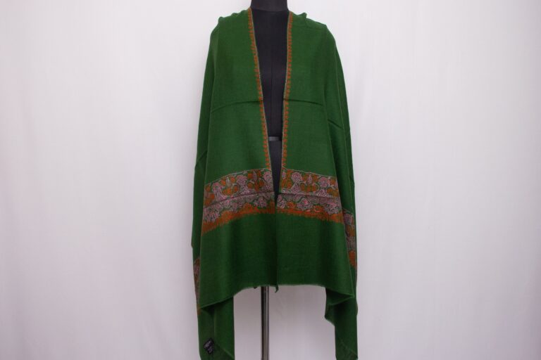 dark green pashmina sozni stole 2