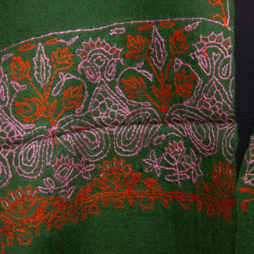 dark green pashmina sozni stole 3