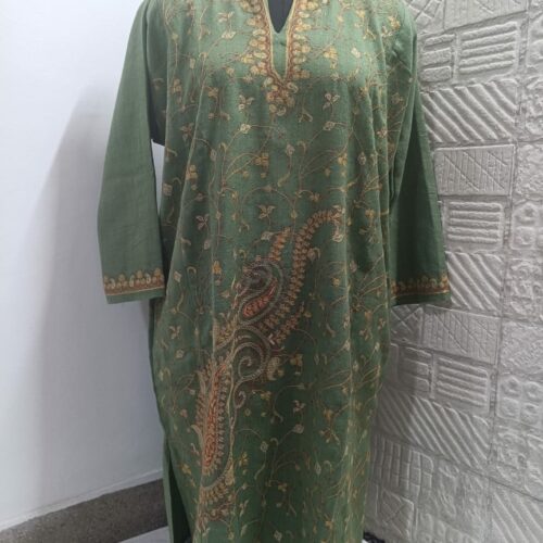 light green pure raffal allover hand sozni pheran 2