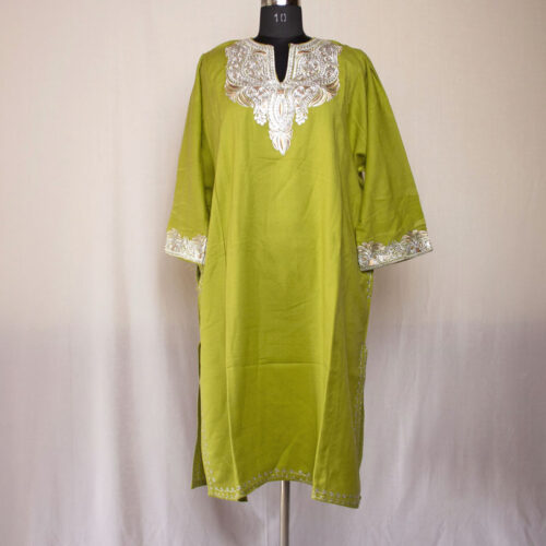 light green zari pheran 3