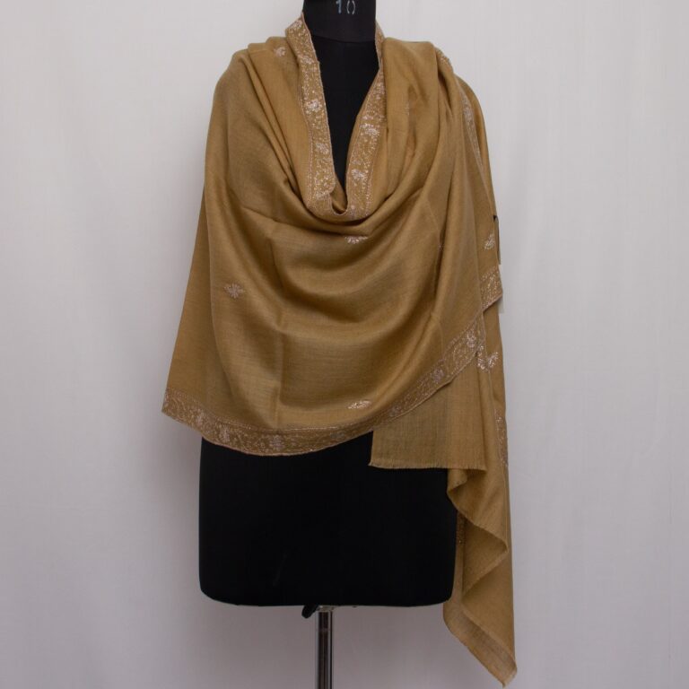 light peach pashmina sozni stole 1