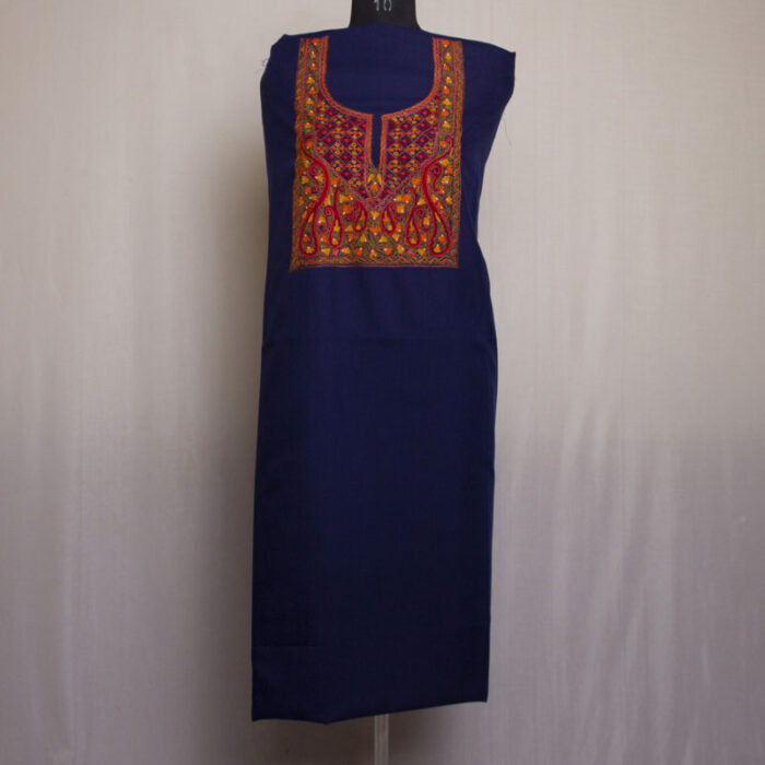 aari handwork suit dark blue cotton summer jammu 1