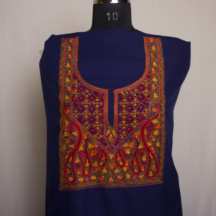 aari handwork suit dark blue cotton summer jammu 2