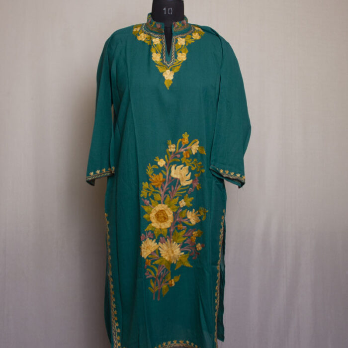 green cotton srinagar kurta 2