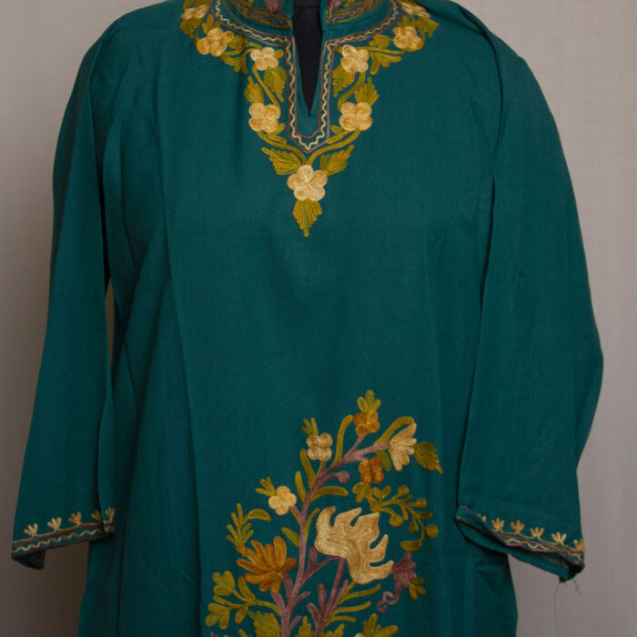 green cotton srinagar kurta 3