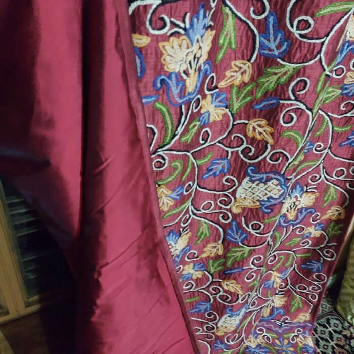 kashmiri curtain crewel silk lining handmade decor online long wedding 1