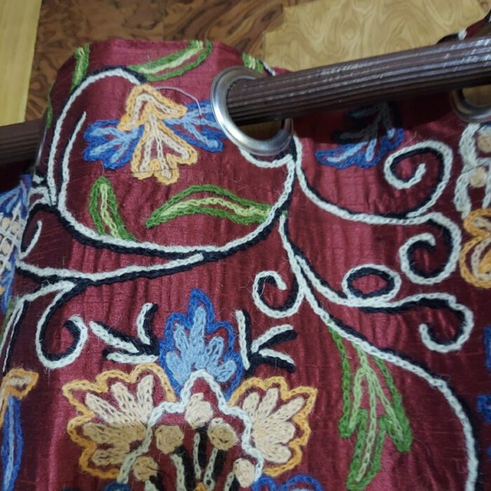 kashmiri curtain crewel silk lining handmade decor online long wedding 4