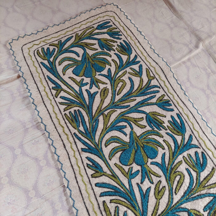 blue green white namda runner kashmir india etsy london cardiff 1