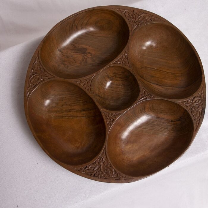 kashmiri walnut wood dry fruit bowl 1