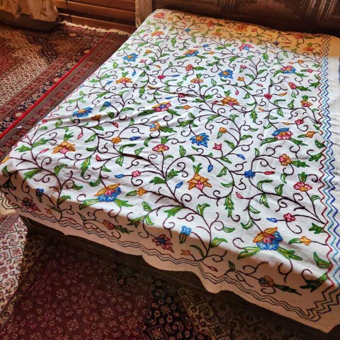 Kashmiri Crewel Sofa Throw Cover20230330 11