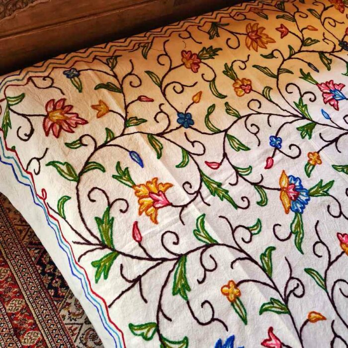 Kashmiri Crewel Sofa Throw Cover20230330 13