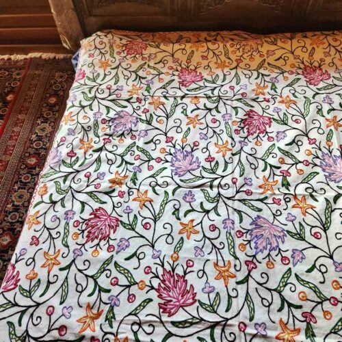 Kashmiri Crewel Sofa Throw Cover20230330 16