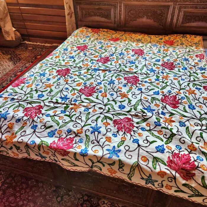 Kashmiri Crewel Sofa Throw Cover20230330 6