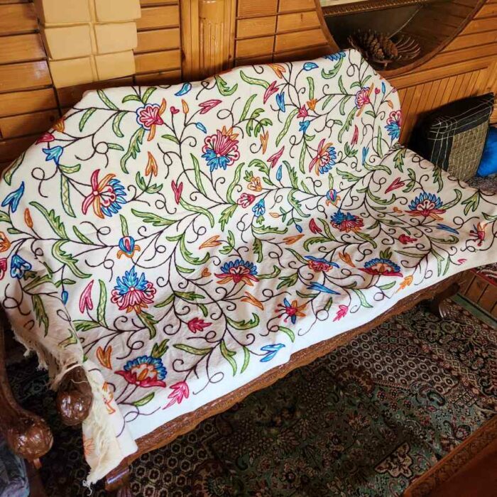 Kashmiri Crewel Sofa throw cover20230331 26