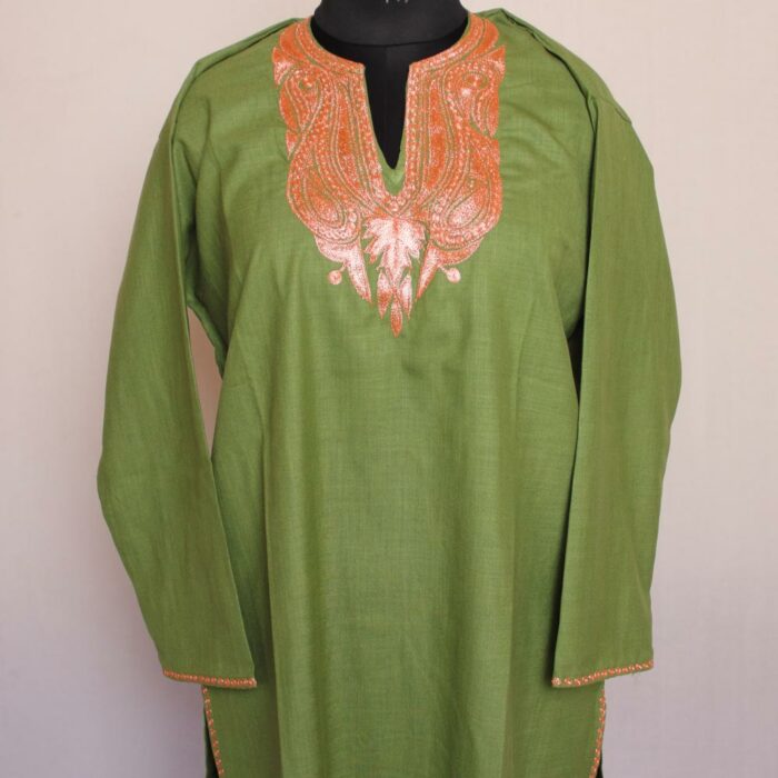 cotton tilla kurta green 1