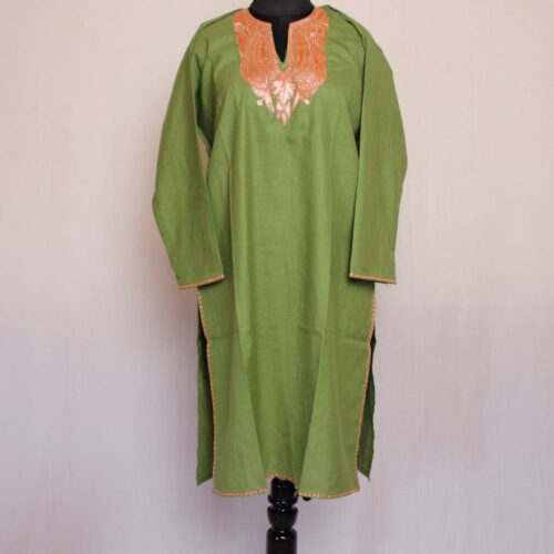 cotton tilla kurta green 4