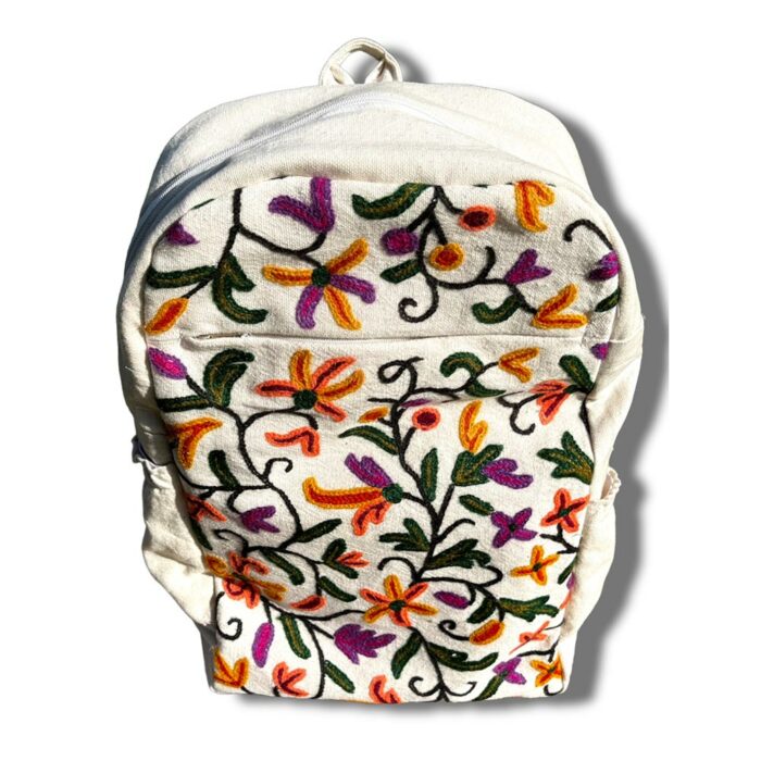 crewel work back pack made in kashmir