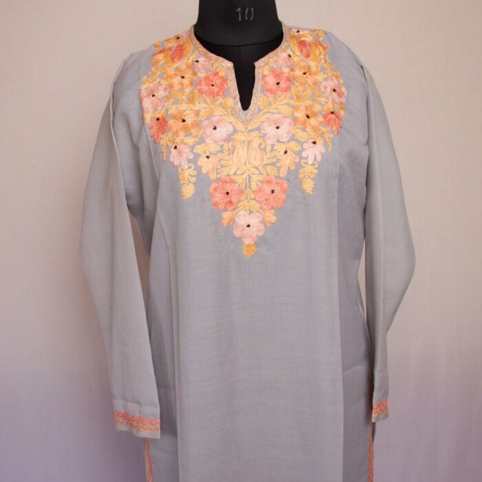 grey aari kurta