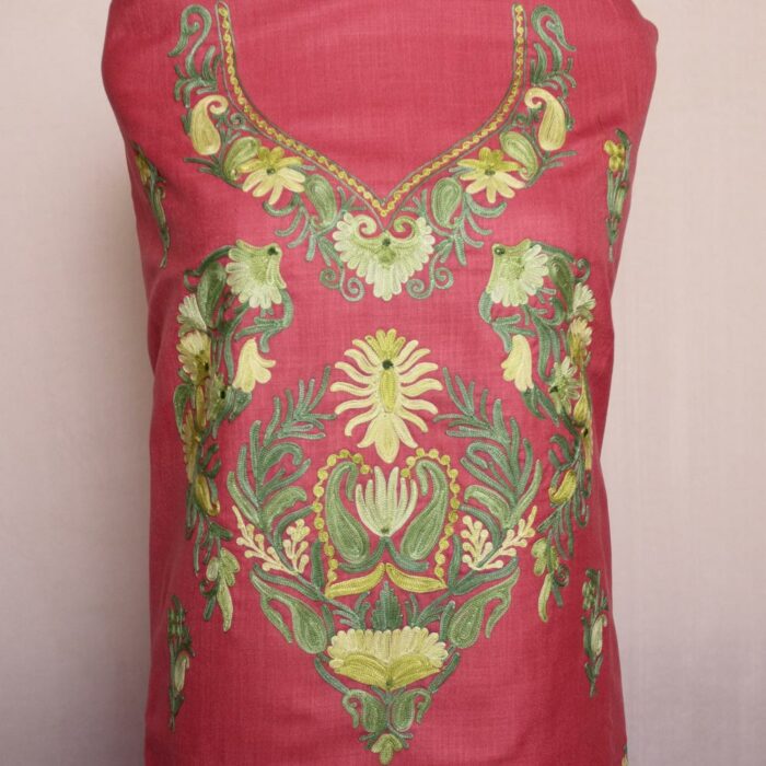 pink cotton summer spring kashmiri pandit dress suit 3