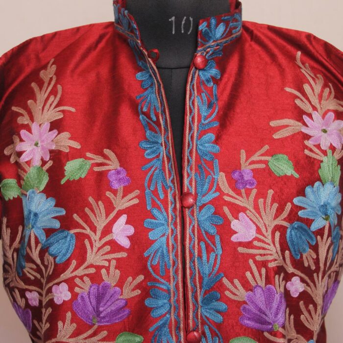 silk aari kashmiri jacket 1