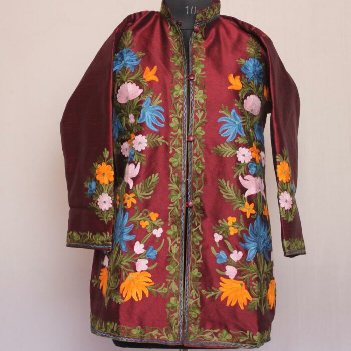 silk aari kashmiri jacket 3