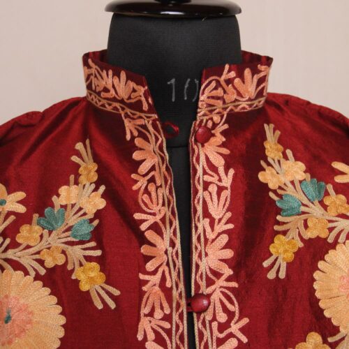 silk aari kashmiri jacket 7