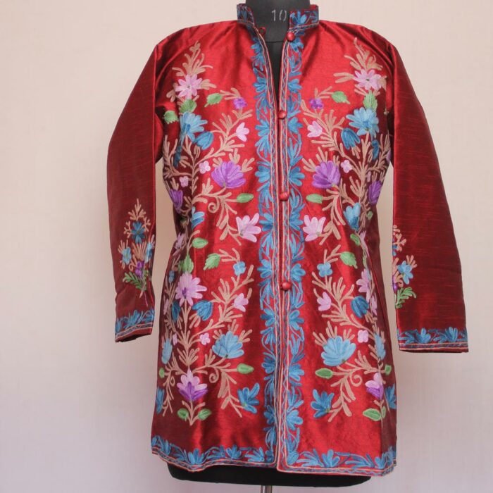 silk aari kashmiri jacket 9