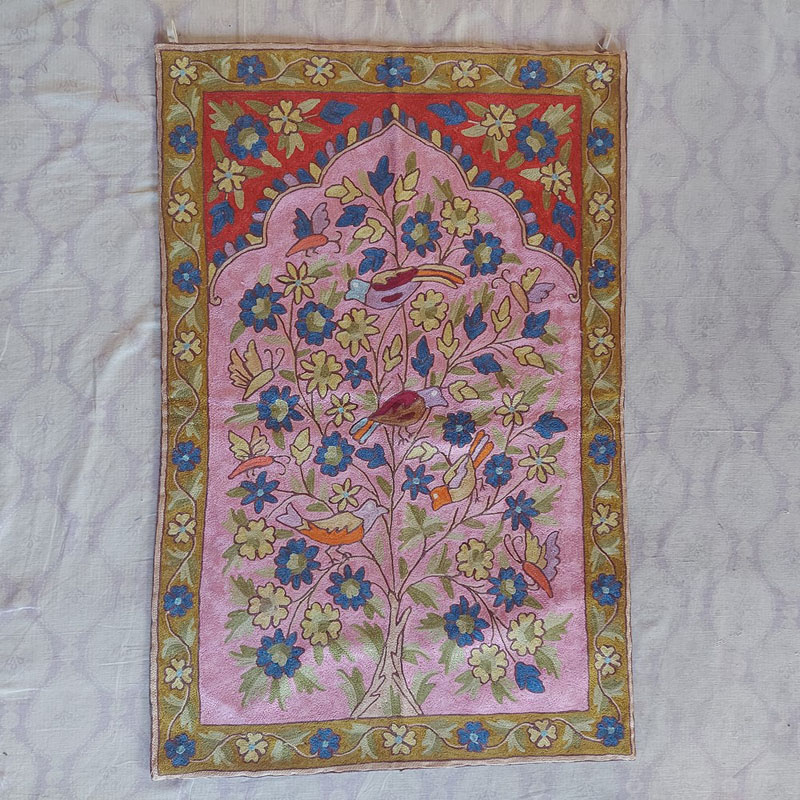 kashmiri silk wall hangings decor art handmade india craft 17
