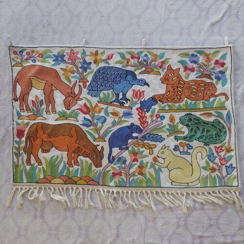 kashmiri silk wall hangings decor art handmade india craft 51