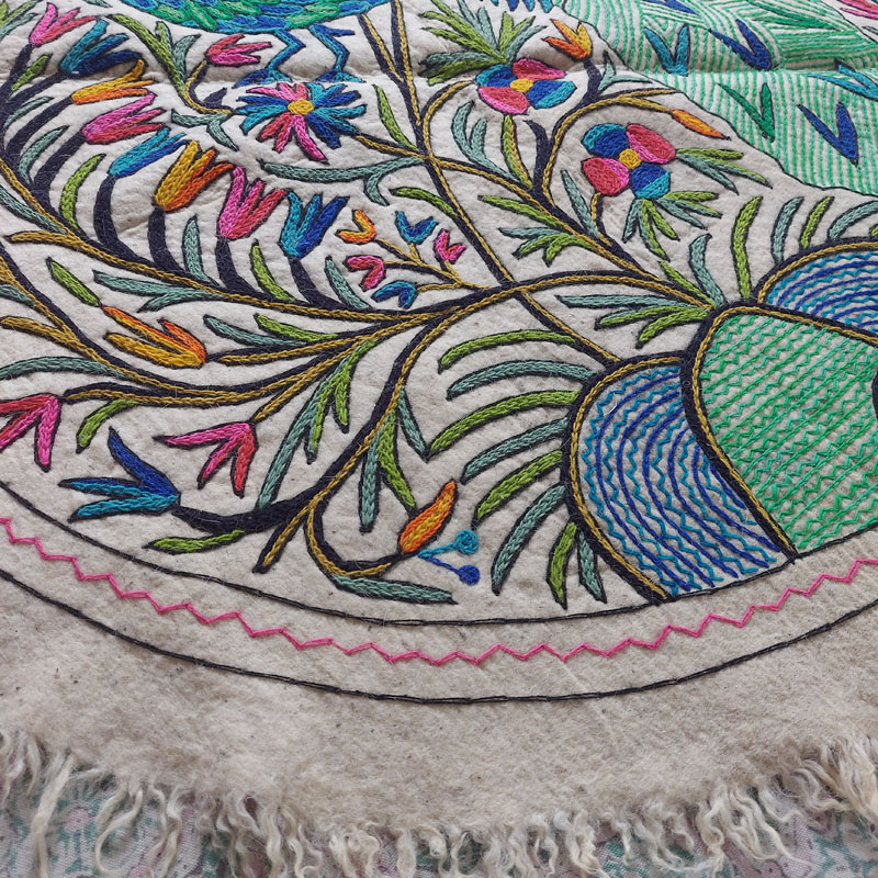 kashmiri namda rug handmade decor wool gyawun srinagar traditional 45