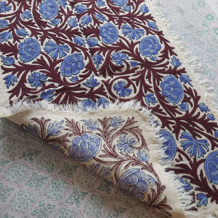 kashmiri namda rug handmade decor wool gyawun srinagar traditional 97