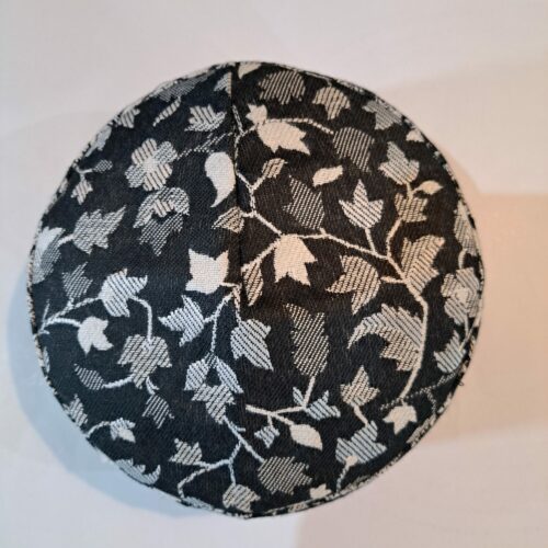 black white kani cap with border 2