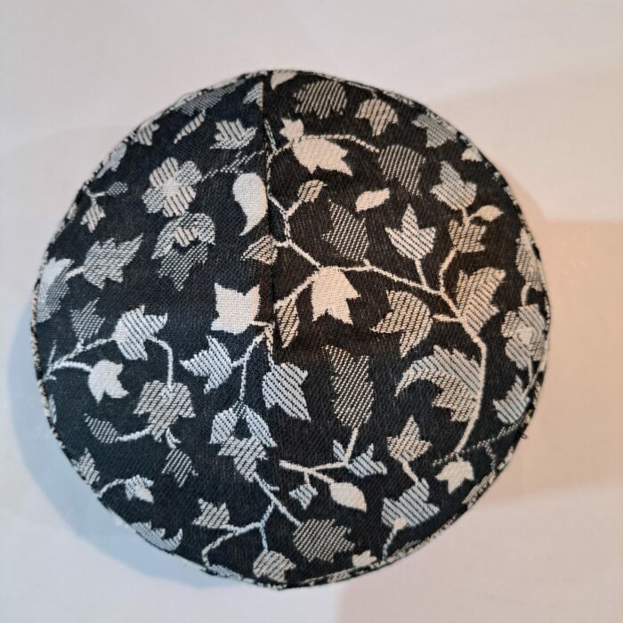 black white kani cap with border 2