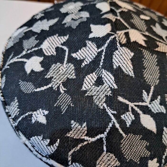 black white kani cap with border 3