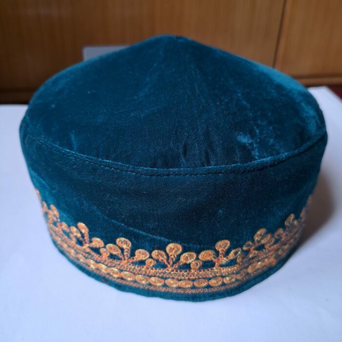 sea green velvet golden tilla cap 2