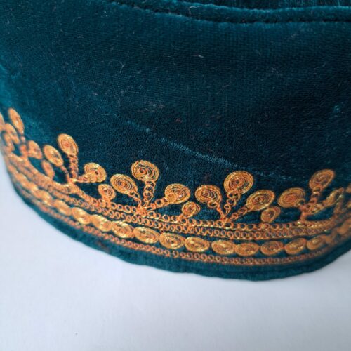 sea green velvet golden tilla cap 3