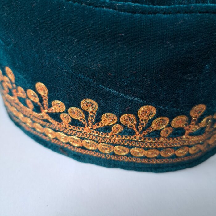sea green velvet golden tilla cap 3