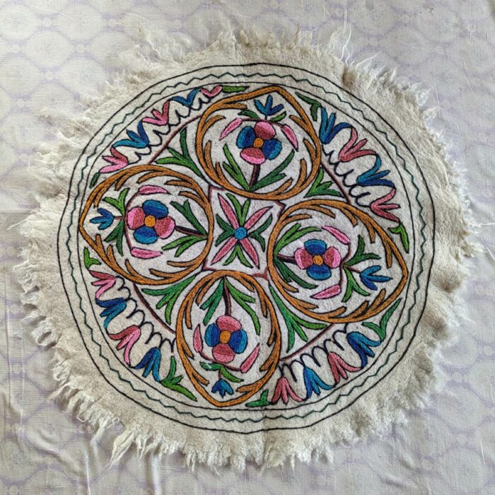 3 feet round white rug 4