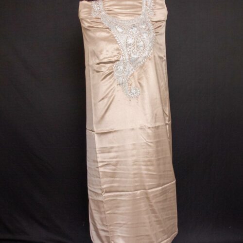 beige satin kashmiri dress 1