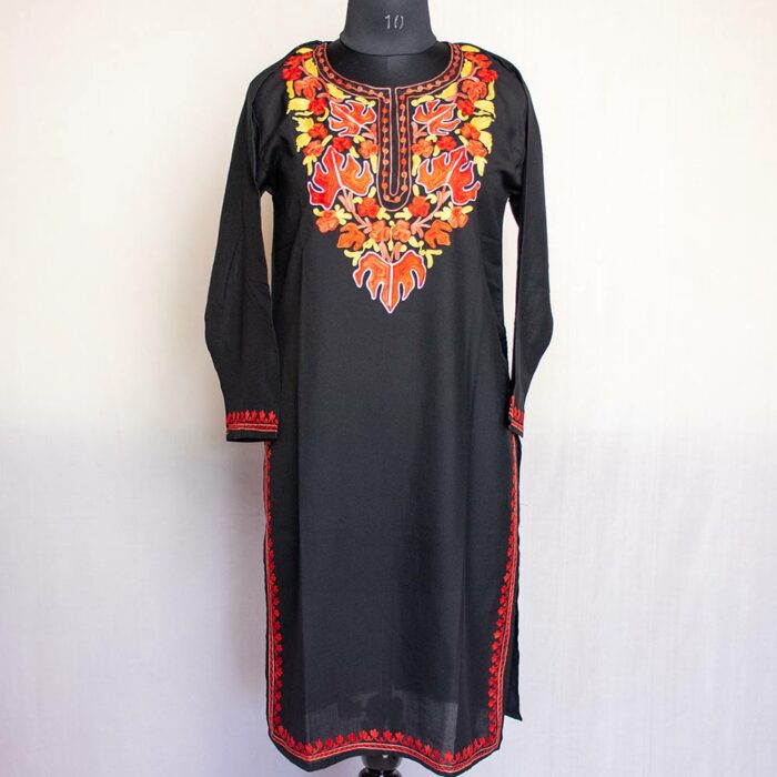 black chinar cotton summer kurti