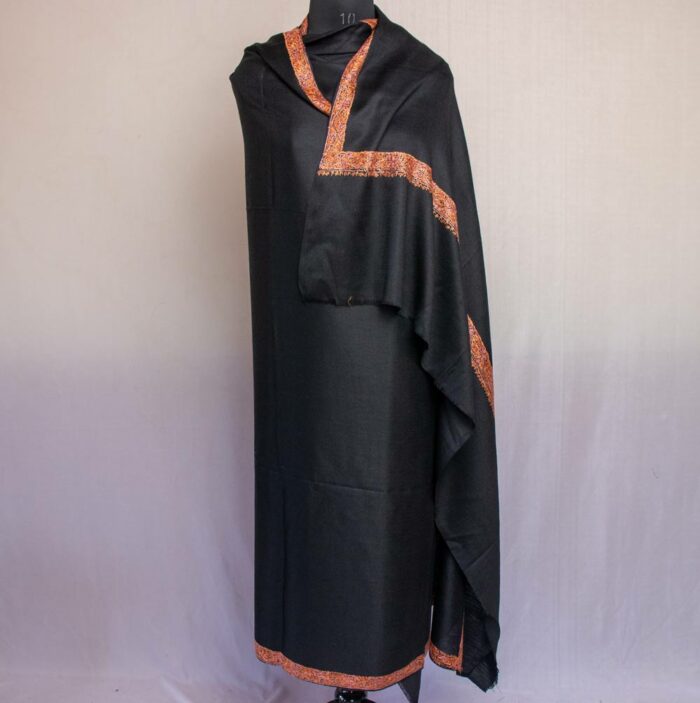 black gents kashmiri shawl sozni handwork