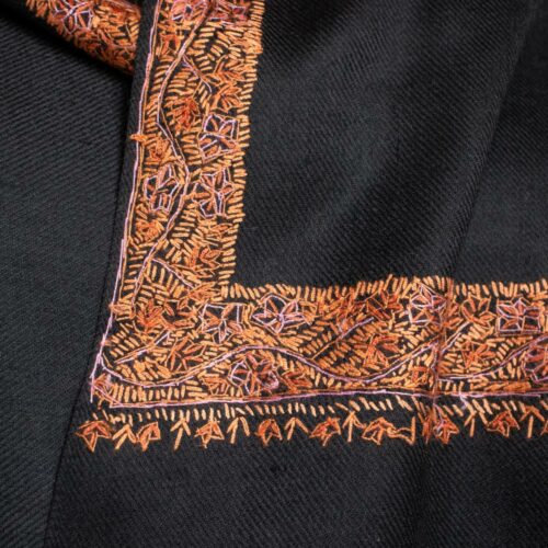 black gents kashmiri shawl sozni handwork winter1