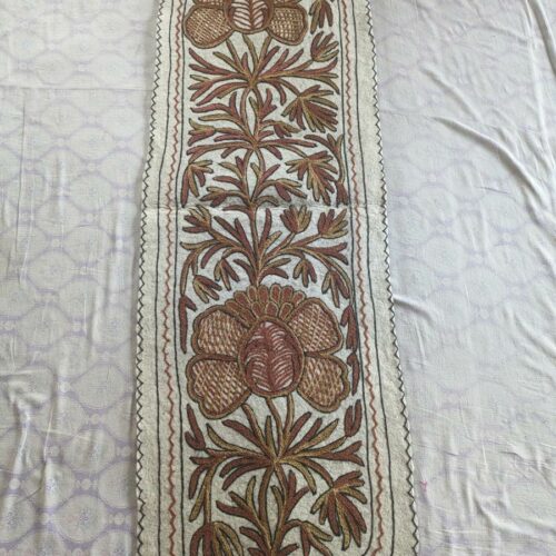 brown white namda runner rug large long 1