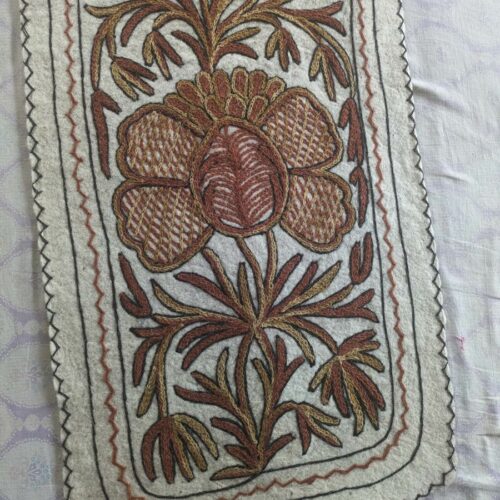 brown white namda runner rug large long 3