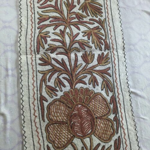 brown white namda runner rug large long 4