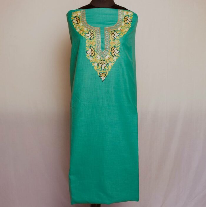 green aari zari suit material party wear1