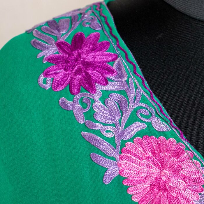 green georgete kaftan aari srinagar1